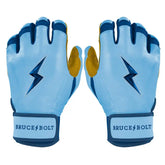 Personalized Bear Series Short Cuff Batting Gloves - Carolina Blue